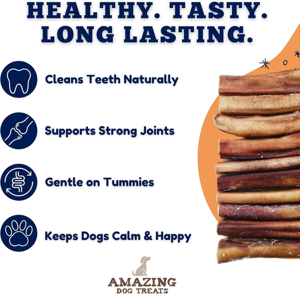 Bully Sticks 6 & 7 Inch Regular Size - Premium Bully Stick Dog Chews - Long Lasting Bully Sticks for Dogs - Best Bully Stick Dog Bone - No Hide Dog Chews
