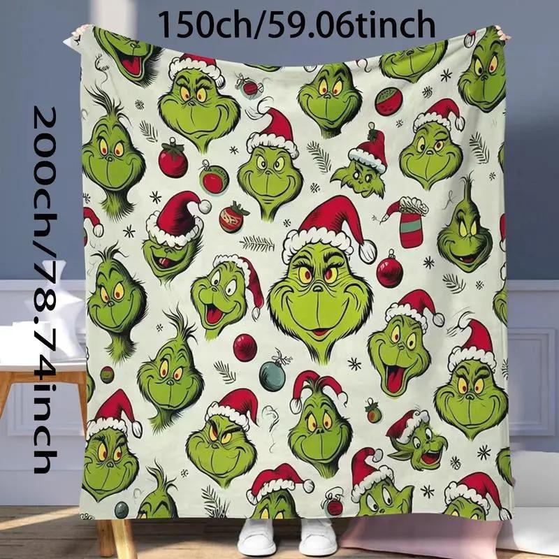 Grinch Pattern Throw Blanket
