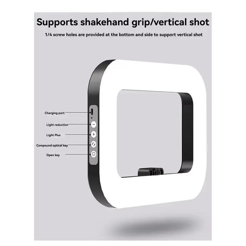 GlowPro Handheld LED Ring Light – Rechargeable Portable Fill Light for Perfect Selfies, Live Broadcasts & Photography