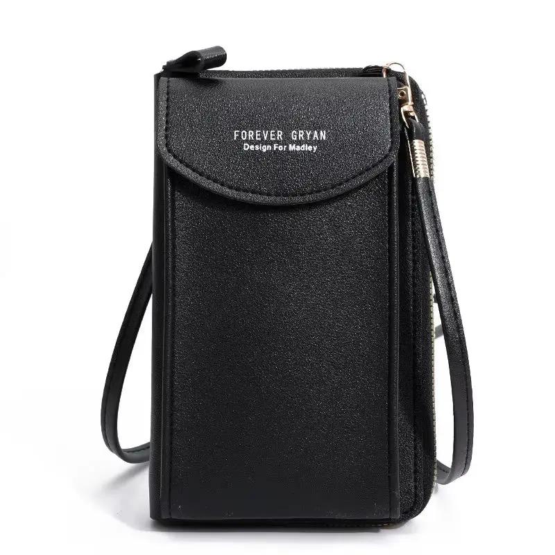 Elegance On-the-Go – Luxe PU Leather Crossbody Shoulder Bag with Phone & Card Organizer