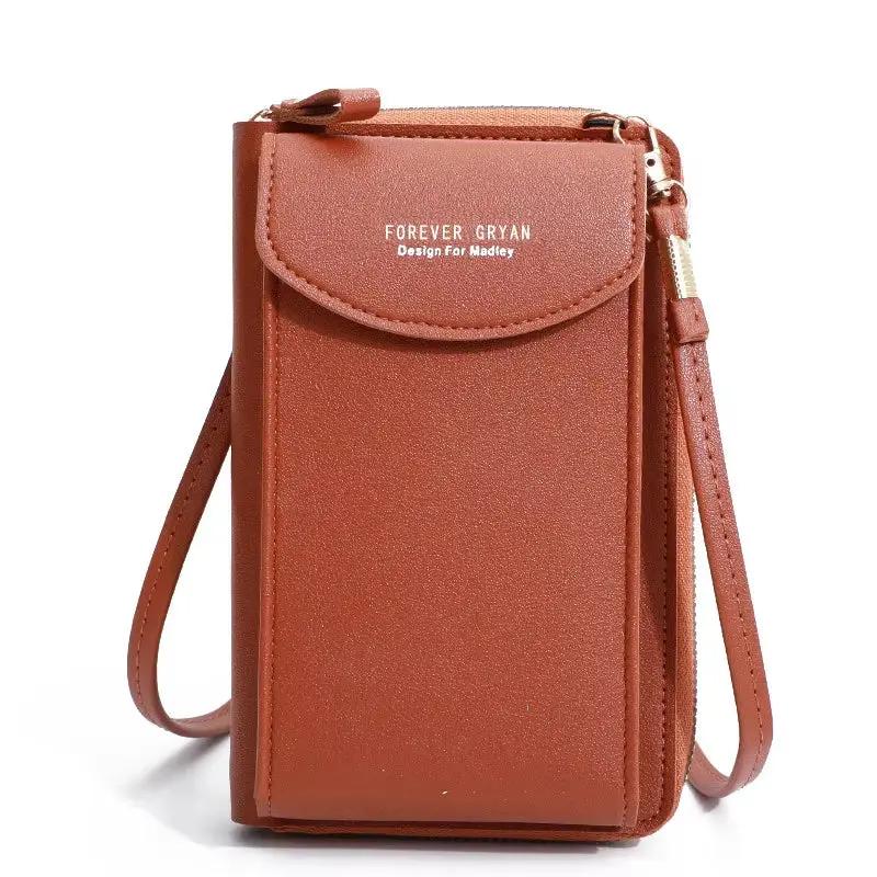 Elegance On-the-Go – Luxe PU Leather Crossbody Shoulder Bag with Phone & Card Organizer