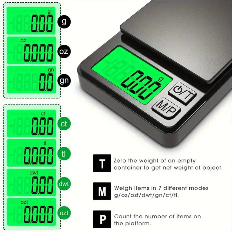 Precision Pocket Scale 1000g X 0.1g - Digital Gram Food Jewelry