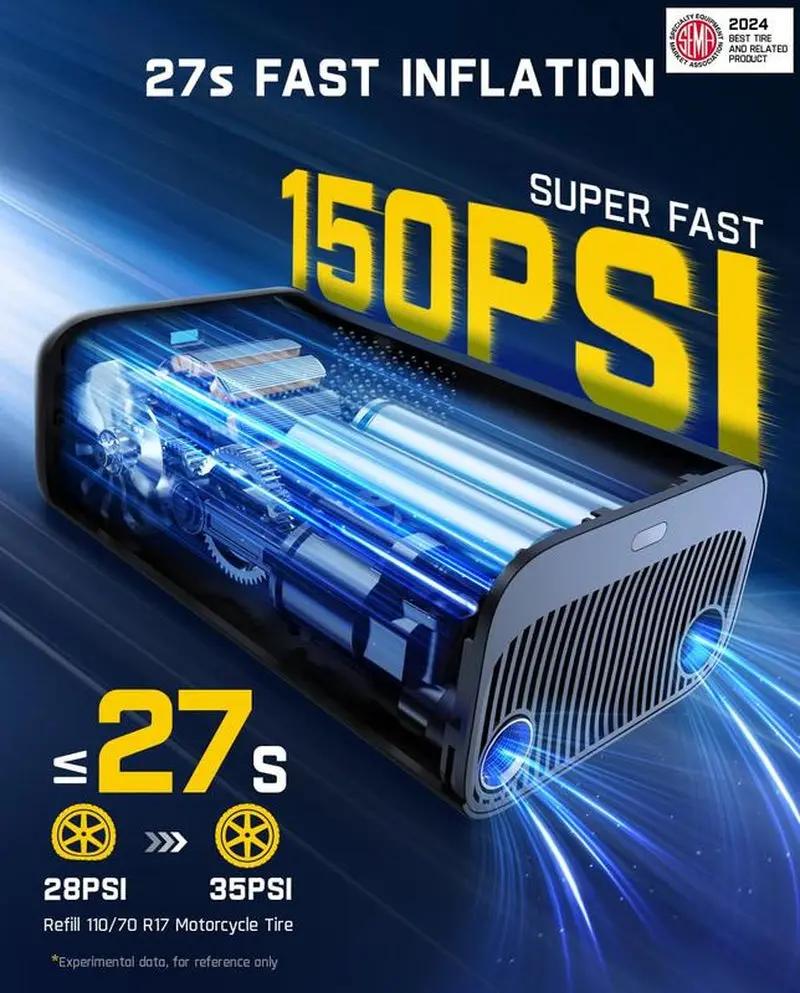 Portable Tire Inflator: Smart ON/OFF Hose Design