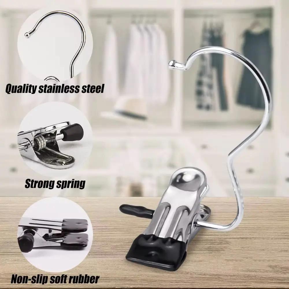 SpaceSaver 360° Rotating Boot Hanger – Portable & Space-Saving Stainless Steel Clip for Closet & Travel