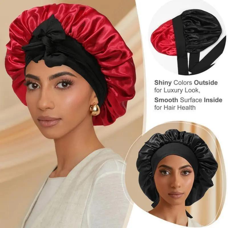 Silk-Like Satin Double-Layer Hair Cap